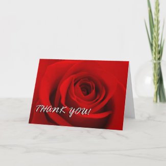 Red Rose Thank you card card