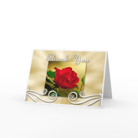 Red Rose Thank you Card card