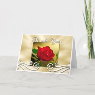 Red Rose Thank you Card card