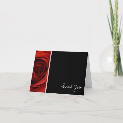 Red Rose - Thank You Greeting Cards