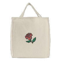 Red Rose Tote embroidered bags by silly_strings Red Rose Tote embroidered bags