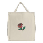 Red Rose Tote Embroidered Tote Bags