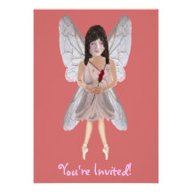 Red Rose Valentine Fairy Personalized Announcements