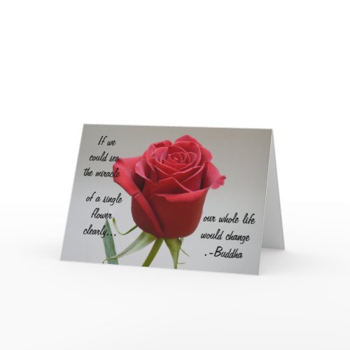 Red Rose Valentine-with Buddha quote card