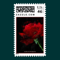 Red Rose Valentine's Day Art Stamps stamps