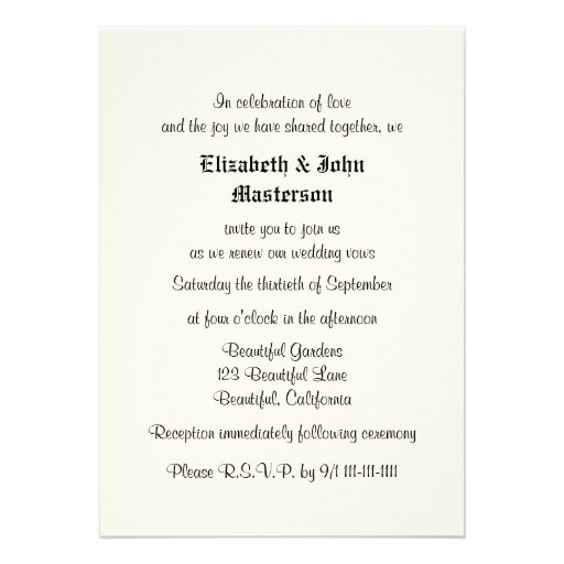 Red Rose Vow Renewal Invitation