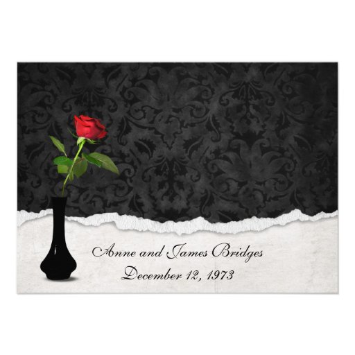 Red Rose Vow Renewal Invite