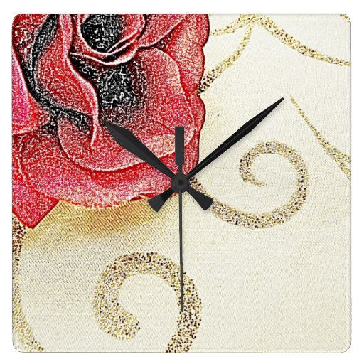 Red Rose Wall Clock