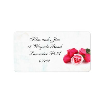 red rose wedding address label by simple designs