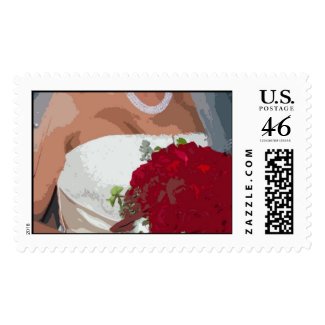 Red Rose Wedding Bouquet stamp