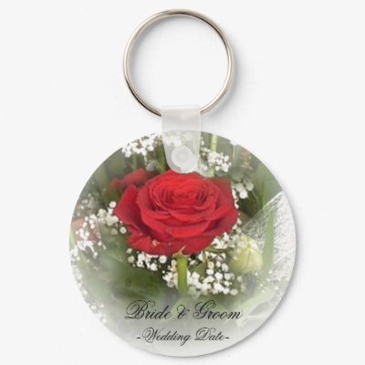 Red Rose Wedding Favor Keychain by elenaind
