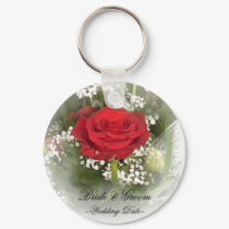 Red Rose Wedding Favor Keychain