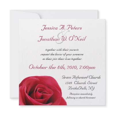 Red Rose wedding invitation