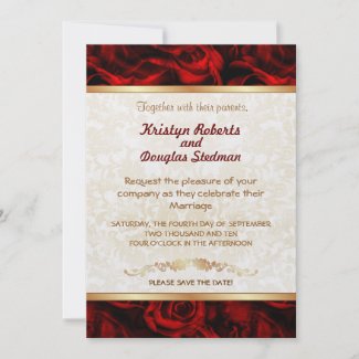 Red Rose - Wedding Invitation invitation