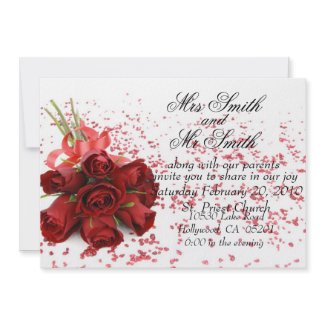 Red Rose Wedding Invitation invitation