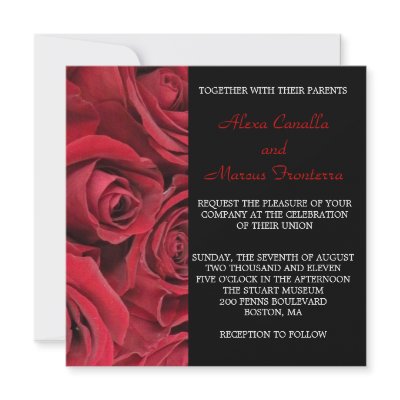 Red Rose Wedding Invitation