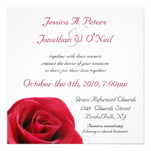 Red Rose wedding invitation