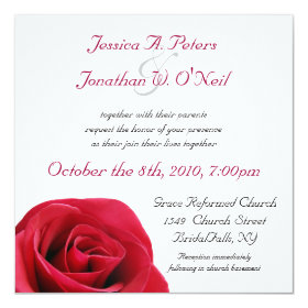 Red Rose wedding invitation 5.25