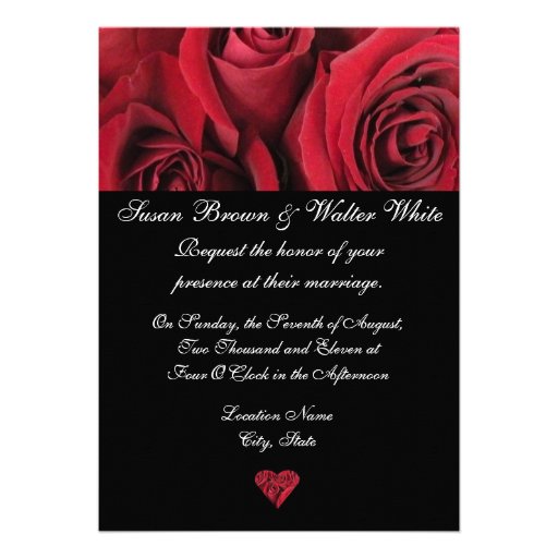 Red Rose Wedding Invitation