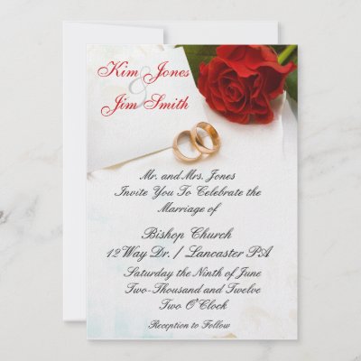 red rose wedding invitations by simple designs