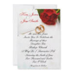 red rose wedding invitations