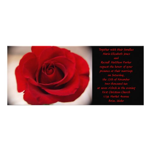 Red Rose Wedding Invitations (front side)