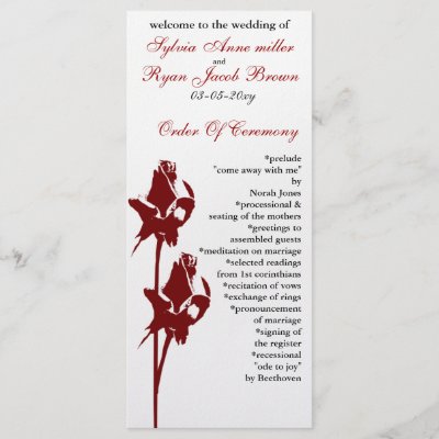 Cheap Wedding Programs Online on Lovely Red Wedding Program Will Be A Gesture Of Warm Welcome To Help