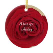 Red Rose Wedding Proposal Idea Ornament