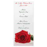 Red Rose Wedding Reception Menu Rack Cards