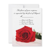Red Rose Wedding RSVP Card invitation