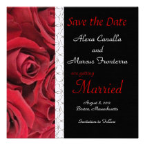 Red Rose Wedding Save the Date Card