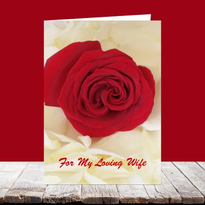 Red Rose Wife Anniversary Card by KathyHenis