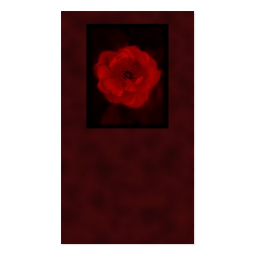 Red Rose. With Black and Deep Red. Business Card Template (front side)