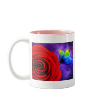 Red Rose With Butterfly Painting Art - Multi mugs by JUDERM Red Rose With Butterfly Painting Art - Multi mugs