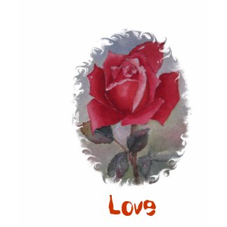 Red Rose with 'Love' shirt