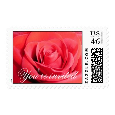 Red Rose You're invite Stamp - medium