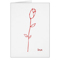 Red Rosebud Love Card