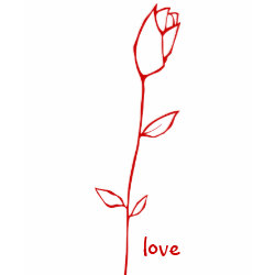 Red Rosebud Love T-shirt shirt