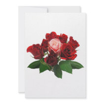 Red Roses and a Pink Rose invitations