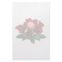 Red Roses and a Pink Rose stationery
