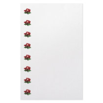 Red Roses and a Pink Rose stationery