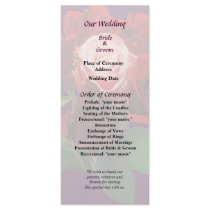 Red Roses and a Pink Rose Wedding Program rack cards