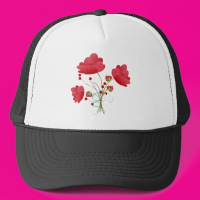 Red Roses and Berries Mesh Hats Zazzle_hat Red Roses and Berries Mesh Hats Zazzle_hat