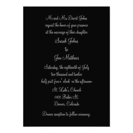 Red Roses and Black Monogram Wedding Invitation