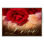 Red Roses and Sand Dollars - Love Greeting Cards