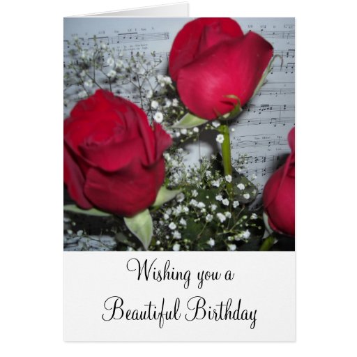 Red Roses Birthday Wishes Cards | Zazzle