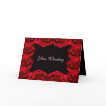 Red roses border trim romantic card (add wording)