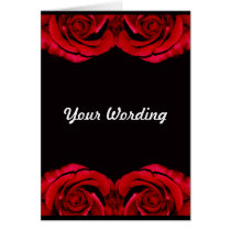 Red roses border trim romantic card (add wording)