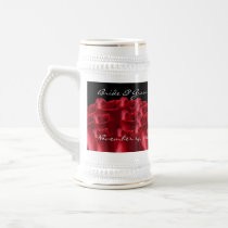 Red Roses Bride and Groom Wedding Date Stein mugs by samack Red Roses Bride and Groom Wedding Date Stein mugs