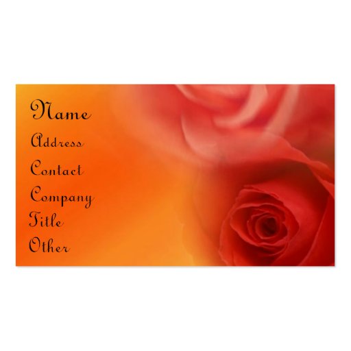 Red Roses Business Cards